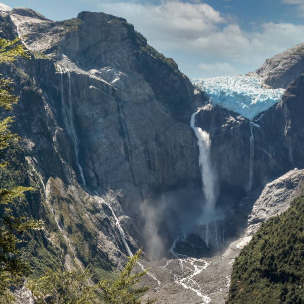 istock The Hanging Glacier (Ventisquero Colgante) with its stunning waterfall with metlwater falling in a single vertical drop, Queulat National Park, Patagonia, Chile 1384835473
