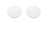 Eyeglasses lens isolated on the white background (Clipping Path)