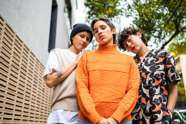 istock Low angle photo of three friends 1384836723