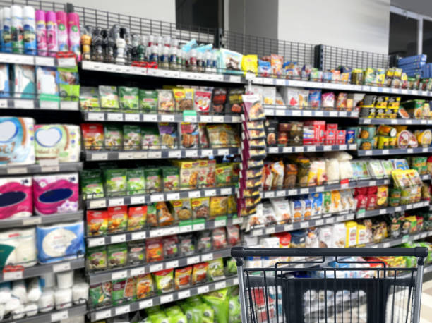 istock empty grocery cart in an empty supermarket 1384839380