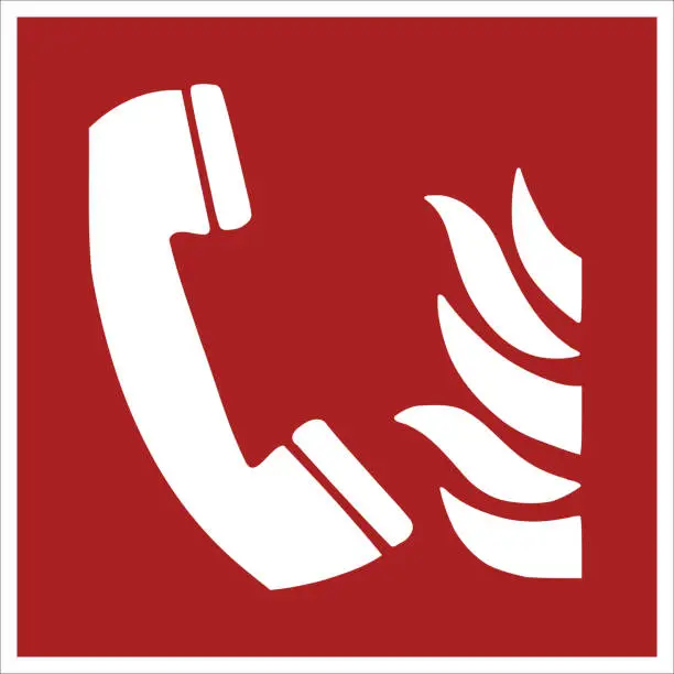 Vector illustration of ISO 7010 F006 – Fire emergency telephone