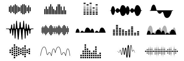 song wave set icons. vector illustration - chelsea stock illustrations