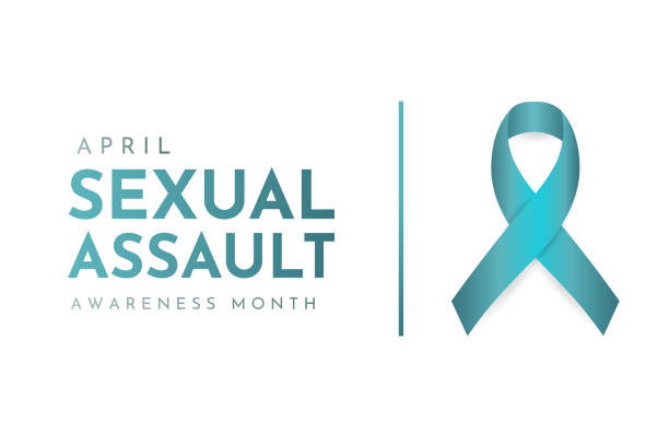 Sexual Assault Awareness Month card, April. Vector Sexual Assault Awareness Month card, April. Vector illustration. EPS10 sexual violence stock illustrations