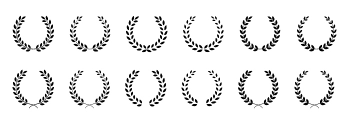 Circular wreaths depicting an award, achievement, heraldry, nobility, emblem. Vector EPS 10