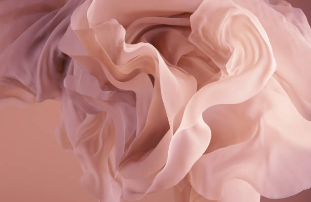 istock 3d render, abstract background with delicate pink waving veil, floating drapery, crumpled silky textile, cloth macro, wavy fashion wallpaper 1384851488