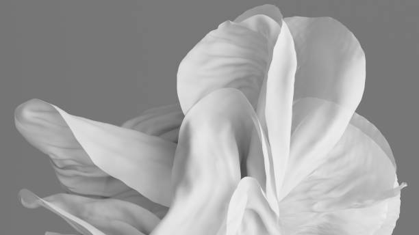 istock 3d render, abstract background with floating white drapery, fashion wallpaper with textile macro 1384852022