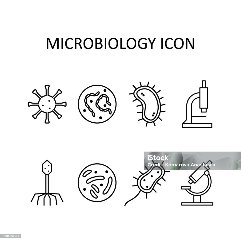 Biểu Tượng Về Chủ Đề Vi Sinh Virus Vi Khuẩn Vi Khuẩn Kính Hiển Vi ...