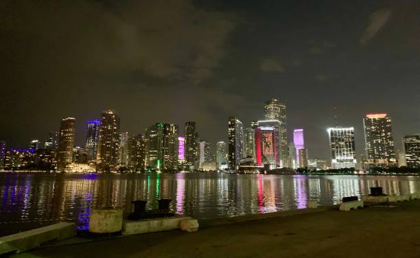istock Buildings at Night in Miami 1384861460