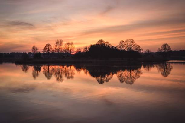 istock Beautiful morning landscape by the water. 1384867718