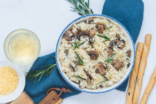 istock Risotto with Mushroom cheese and rosemary 1384869124