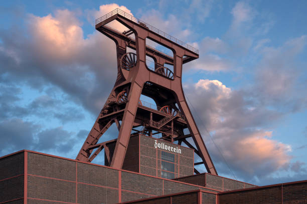 Essen, Germany - April 20, 2021: Zeche Zollverein, industrial heritage of Ruhr Metropolis on April 20, 2021 in Essen, Germany