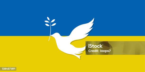 Dove Of Peace On Ukraine Flag Stock Illustration - Download Image Now - Ukraine, Symbols Of Peace, Dove - Bird