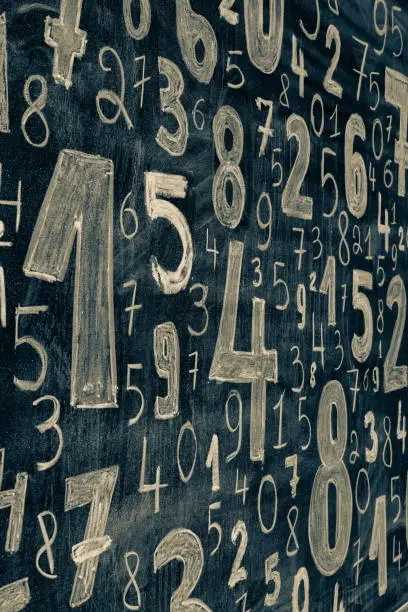 Photo of Background of numbers. from zero to nine. Numbers texture