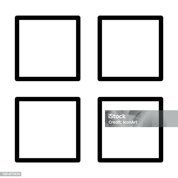 Four Squares Icon From Shapes Collection Thin Linear Four Squares Four  Square Outline Icon Isolated On