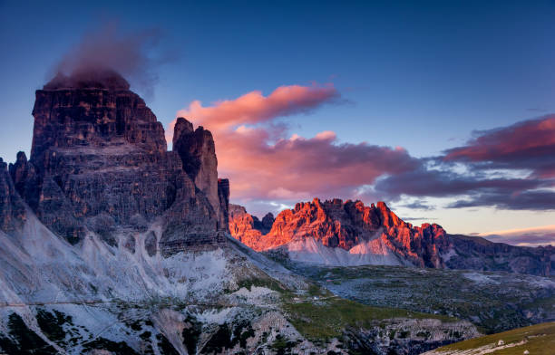 istock mountains landscape at sunset 1384881325