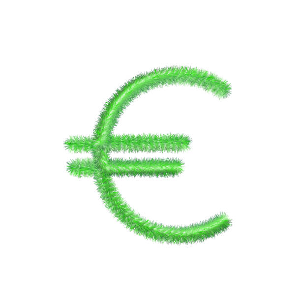 symbol euro waluta trawiasta i futrzana ikona. - pound symbol environment grass currency stock illustrations