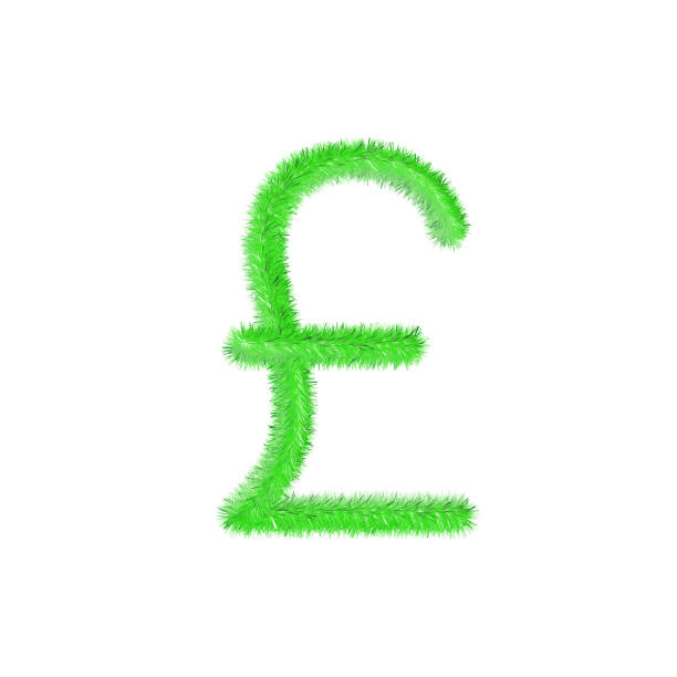 symbol funta waluta trawiasta i futrzana ikona. - pound symbol environment grass currency stock illustrations