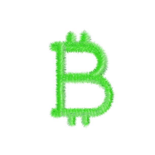 bitcoin-symbol grasiges und gefiedertes symbol. - pound symbol environment grass currency stock-grafiken, -clipart, -cartoons und -symbole