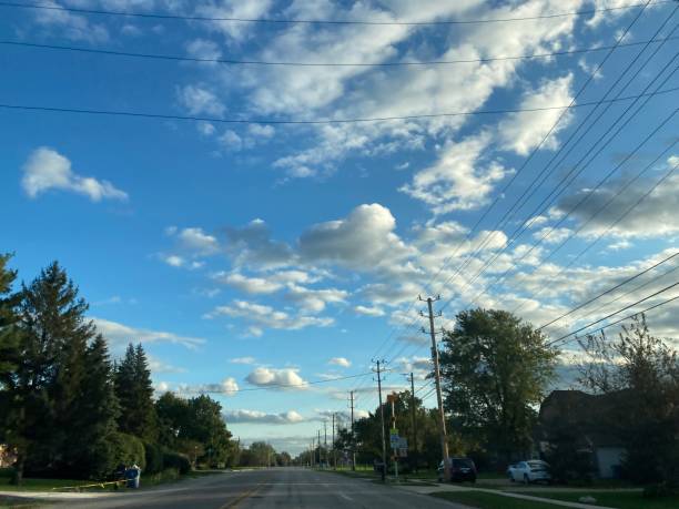 istock Wide Sky and Green Trees over Road 1384886588