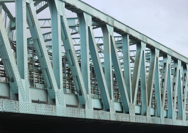 istock Green painted metal bridge 1384890609