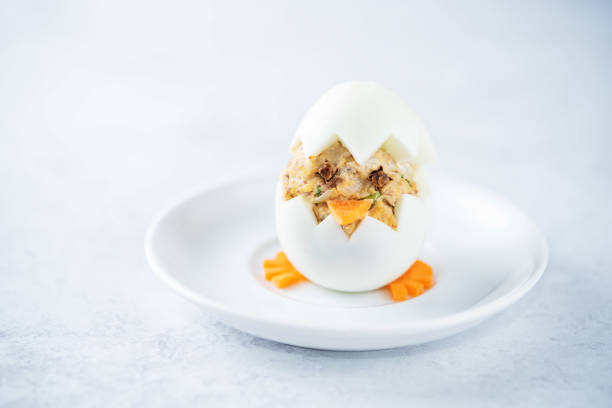 istock Canned Tuna deviled eggs in the form of chicken 1384892236