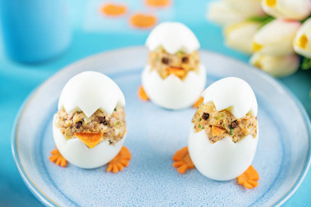 istock Canned Tuna deviled eggs in the form of chicken 1384892251