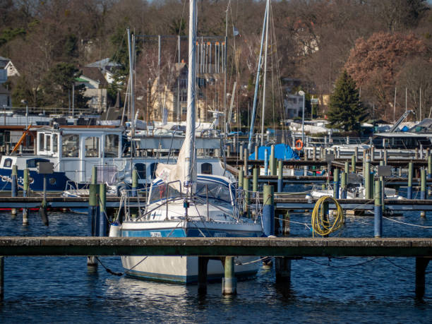 istock Yachts and boats on the lake 1384894816