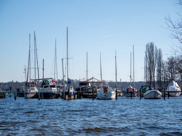 istock Yachts and boats on the lake 1384894894