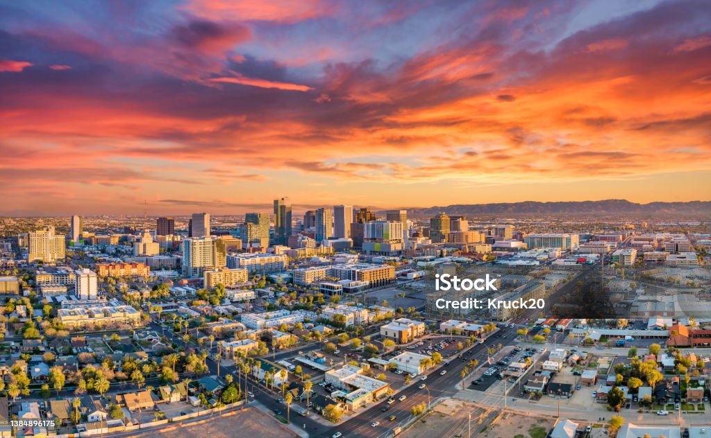 Phoenix, Arizona, USA Downtown Skyline Aerial Phoenix, Arizona, USA Downtown Skyline Aerial. Phoenix - Arizona Stock Photo