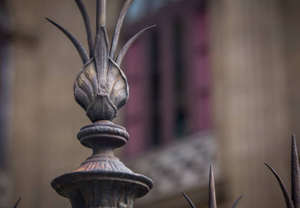 ornate metal post in Sicily Palermo in Italy
