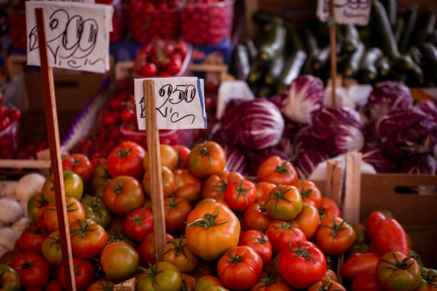 fresh tomatoes at a market in Palermo Sicily