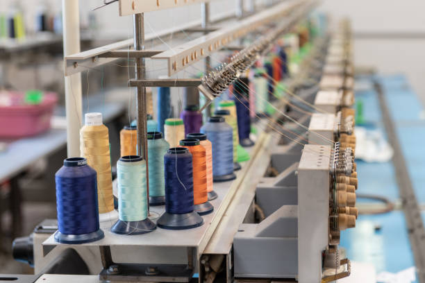 istock Manufacturing process of golf bags. 1384908243
