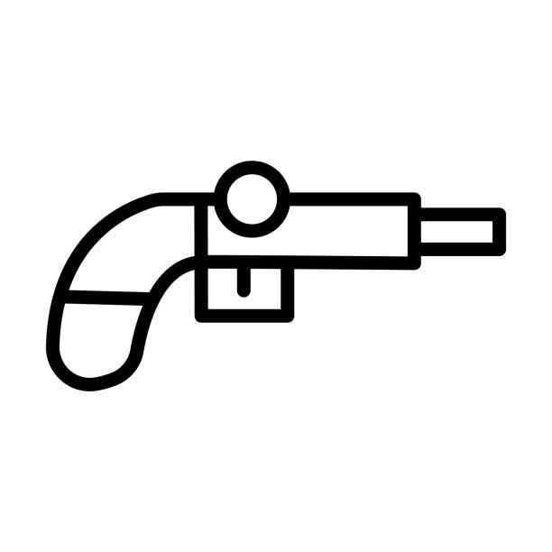 musket icon from weapons collection. Thin linear musket, musketeer, gun outline icon isolated on white background. Line vector musket sign, symbol for web and mobile. musket icon from weapons collection. Thin linear musket, musketeer, gun outline icon isolated on white background. Line vector musket sign, symbol for web and mobile rifle old fashioned antique ancient stock illustrations
