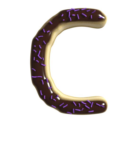 istock Chocolate Doughnut Themed Font  Letter C 1384922797