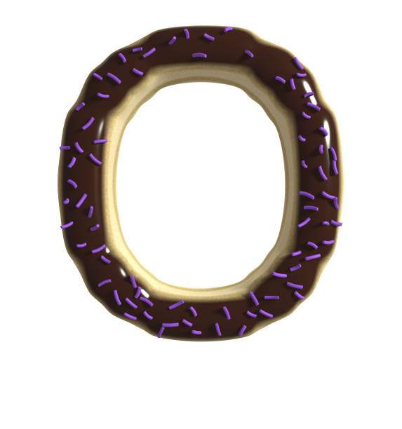 istock Chocolate Doughnut Themed Font  Letter O 1384922843