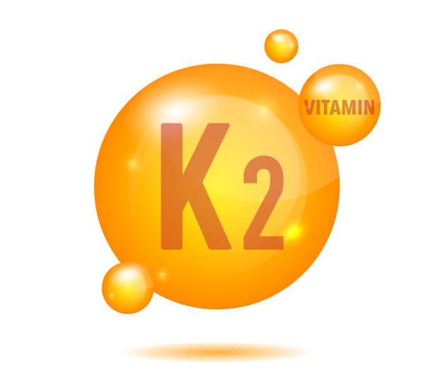 Vitamin K2 gold shining 3d pill. Ascorbic acid. Vector illustration vector art illustration