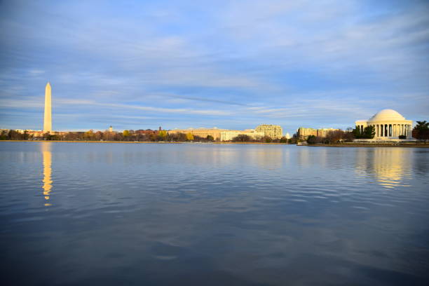 istock Washington Monument and Jefferson Memorial Reflections 1384935886