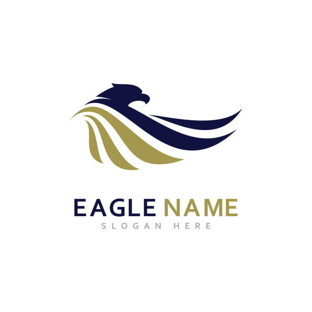 ilustrações de stock, clip art, desenhos animados e ícones de eagle logo design vector  eagle wings vector symbol template illustration - bird of prey