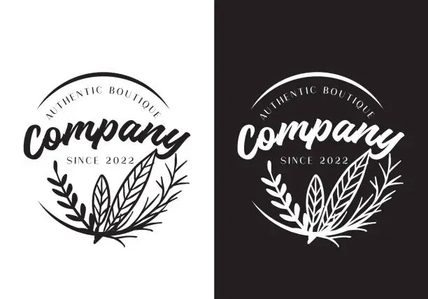Vector illustration of Typography Logo Plant Company Vector Illustration Template Good for Any Industry