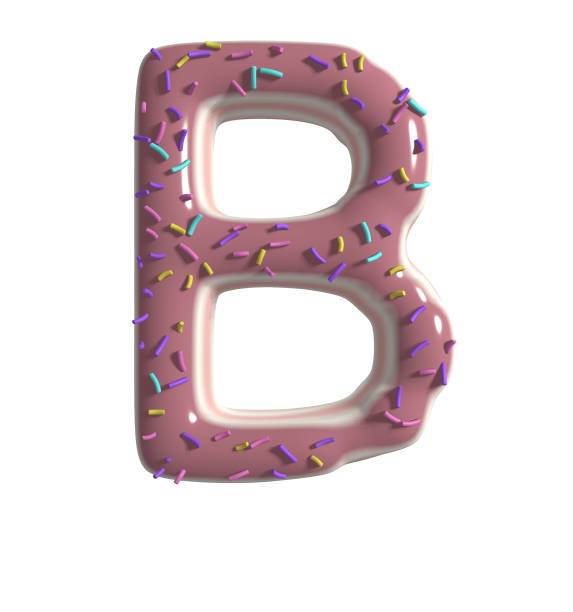 istock Strawberry Doughnut Themed Font  Letter B 1384980702