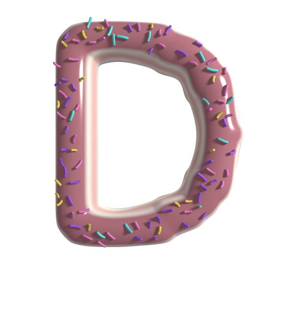 istock Strawberry Doughnut Themed Font  Letter D 1384980705