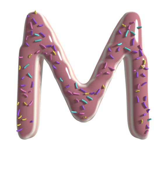 istock Strawberry Doughnut Themed Font  Letter M 1384980729