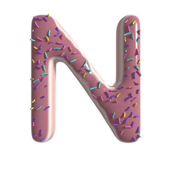 istock Strawberry Doughnut Themed Font  Letter N 1384980732