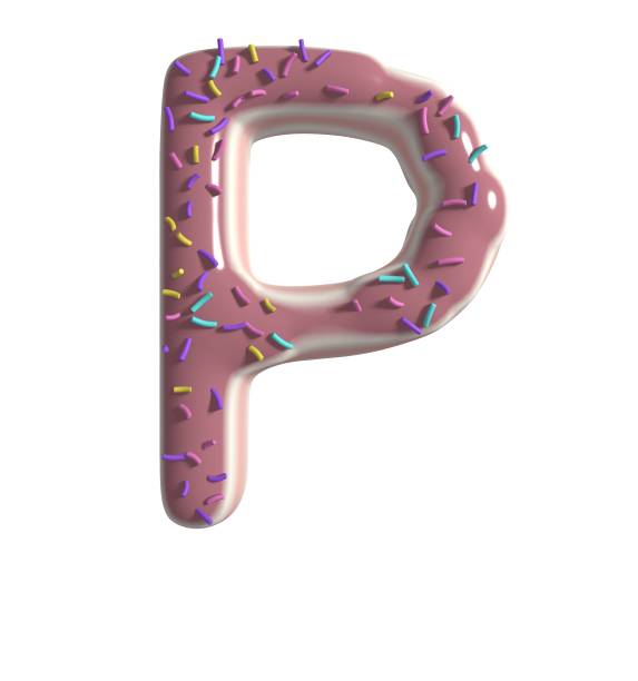 istock Strawberry Doughnut Themed Font  Letter P 1384980738