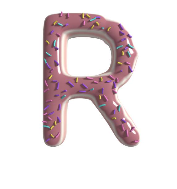 istock Strawberry Doughnut Themed Font  Letter R 1384980746