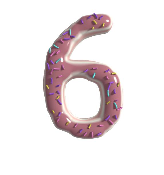 istock Strawberry Doughnut Themed Font  Number 6 1384980821
