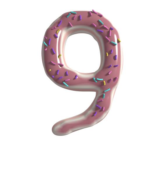 istock Strawberry Doughnut Themed Font  Number 9 1384980834