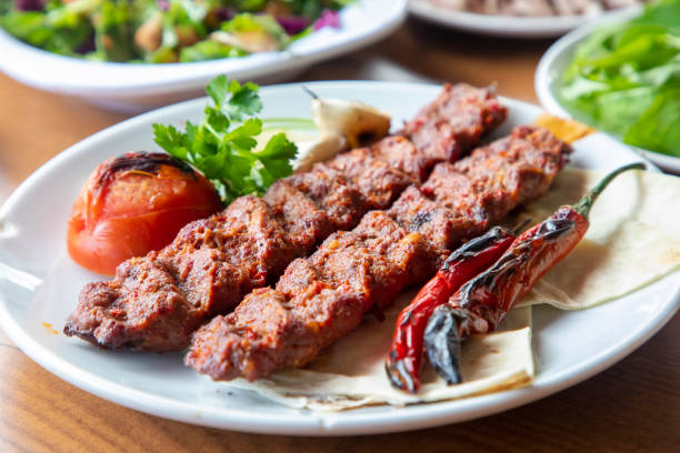 전통 맛있는 터키 음식; 아다나 케밥 - lamb photography color image horizontal 뉴스 사진 이미지