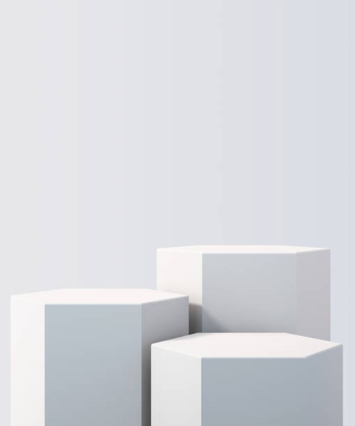 istock 3d white product podium mock up background for presentation with white background, 3d rendering 1384983738