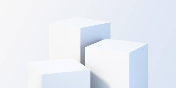 istock 3d white product podium mock up background for presentation with white background, 3d rendering 1384983747